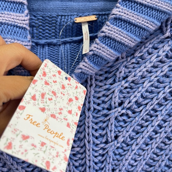 Free People Sweetheart Ribbed Sweater blue egret - Picture 4 of 8